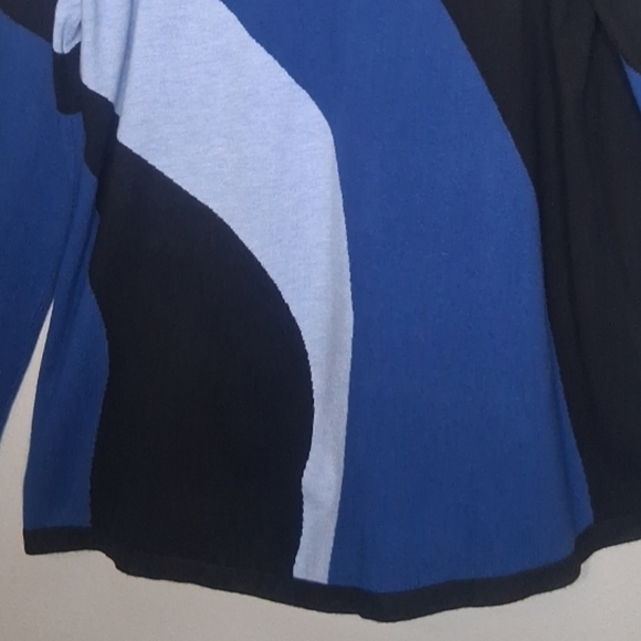 NWT Chico’s Zenergy Luxe Cashmere Blend Royal Blue Colorblock Pullover Sweater - Picture 11 of 16